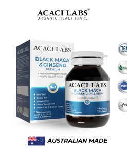 Viên uống bổ thận tăng cường sinh lý Acaci Labs Black Maca & Ginseng Premium Australia 15v