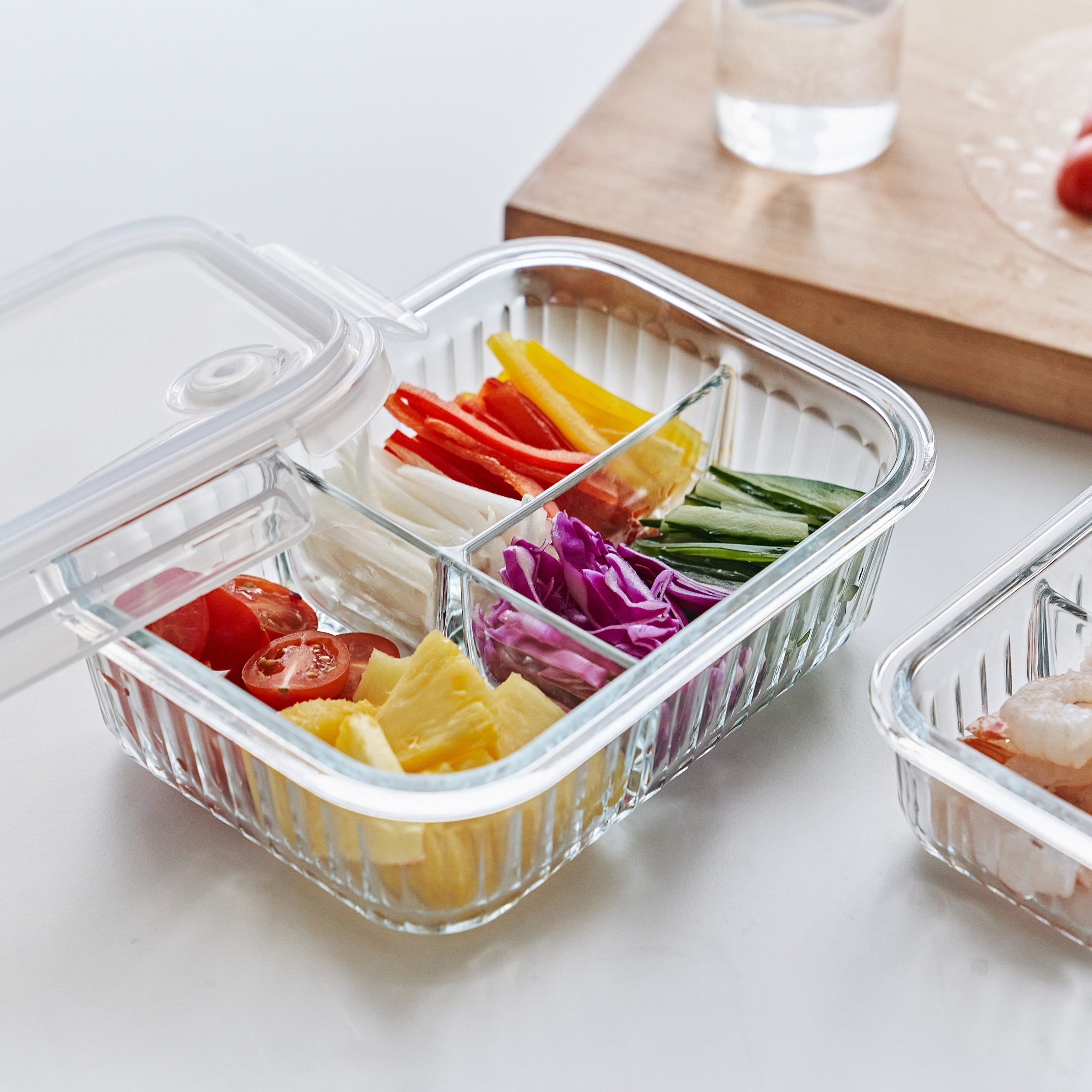 Hộp đựng thực phẩm thủy tinh 3 ngăn Wavelock V 1040ML_364371