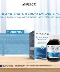 Viên uống bổ thận tăng cường sinh lý Acaci Labs Black Maca & Ginseng Premium Australia 15v
