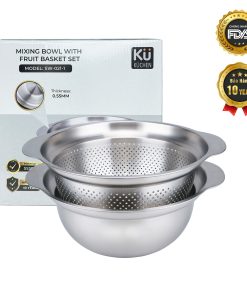 Set rổ – chậu 2 món 23cm inox 304 mã SW-021-1