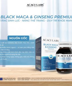 Viên uống bổ thận tăng cường sinh lý Acaci Labs Black Maca & Ginseng Premium Australia 15v