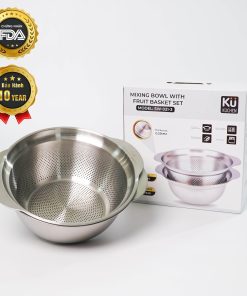 Set rổ – chậu 2 món 31cm inox 304 mã SW-021-3