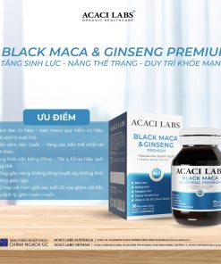 Viên uống bổ thận tăng cường sinh lý Acaci Labs Black Maca & Ginseng Premium Australia 15v