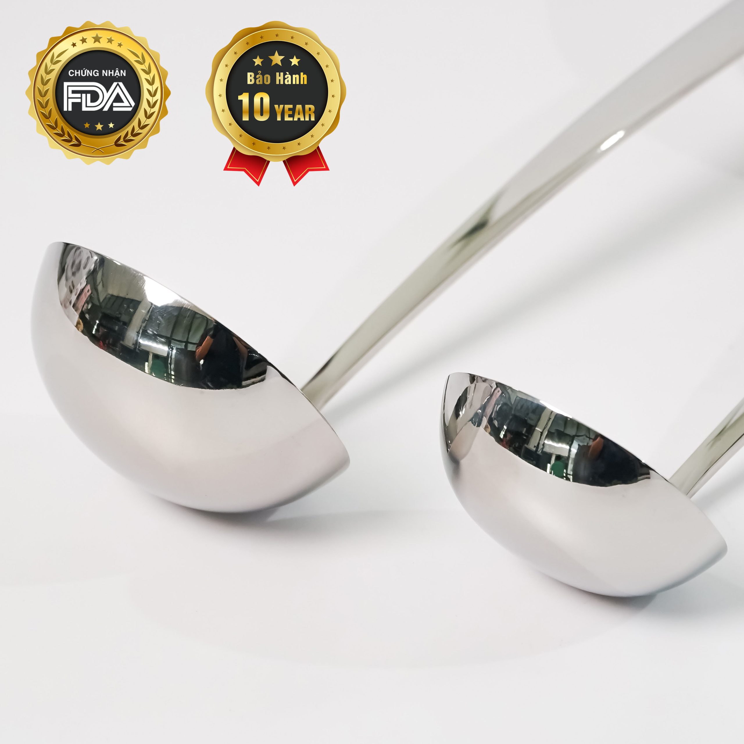 Sét 2 muỗng/muôi/vá nguyên khối inox 304 mã SK-SP1-1/SK-SP1-2