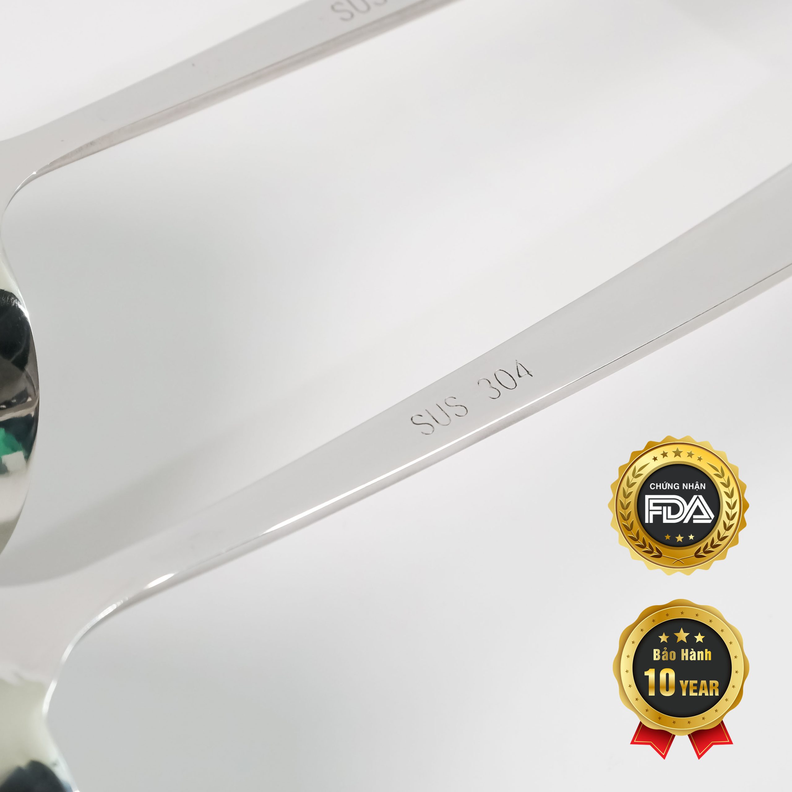 Sét 2 muỗng/muôi/vá nguyên khối inox 304 mã SK-SP1-1/SK-SP1-2