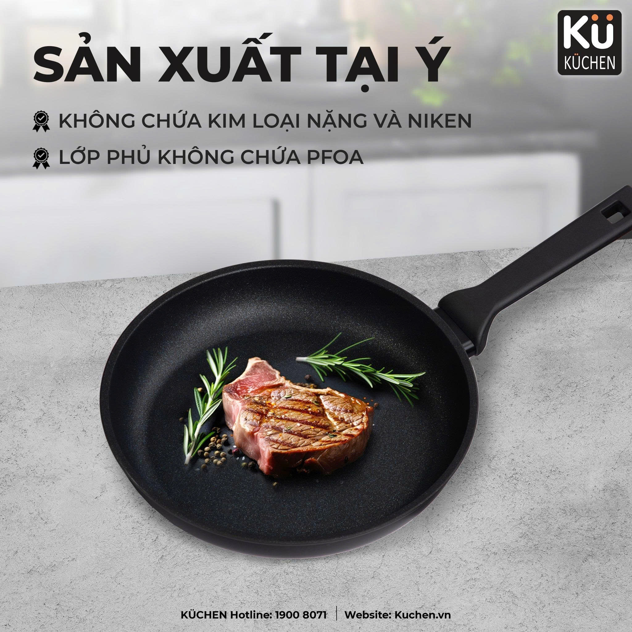 Chảo Ý phủ kim cương 28cm