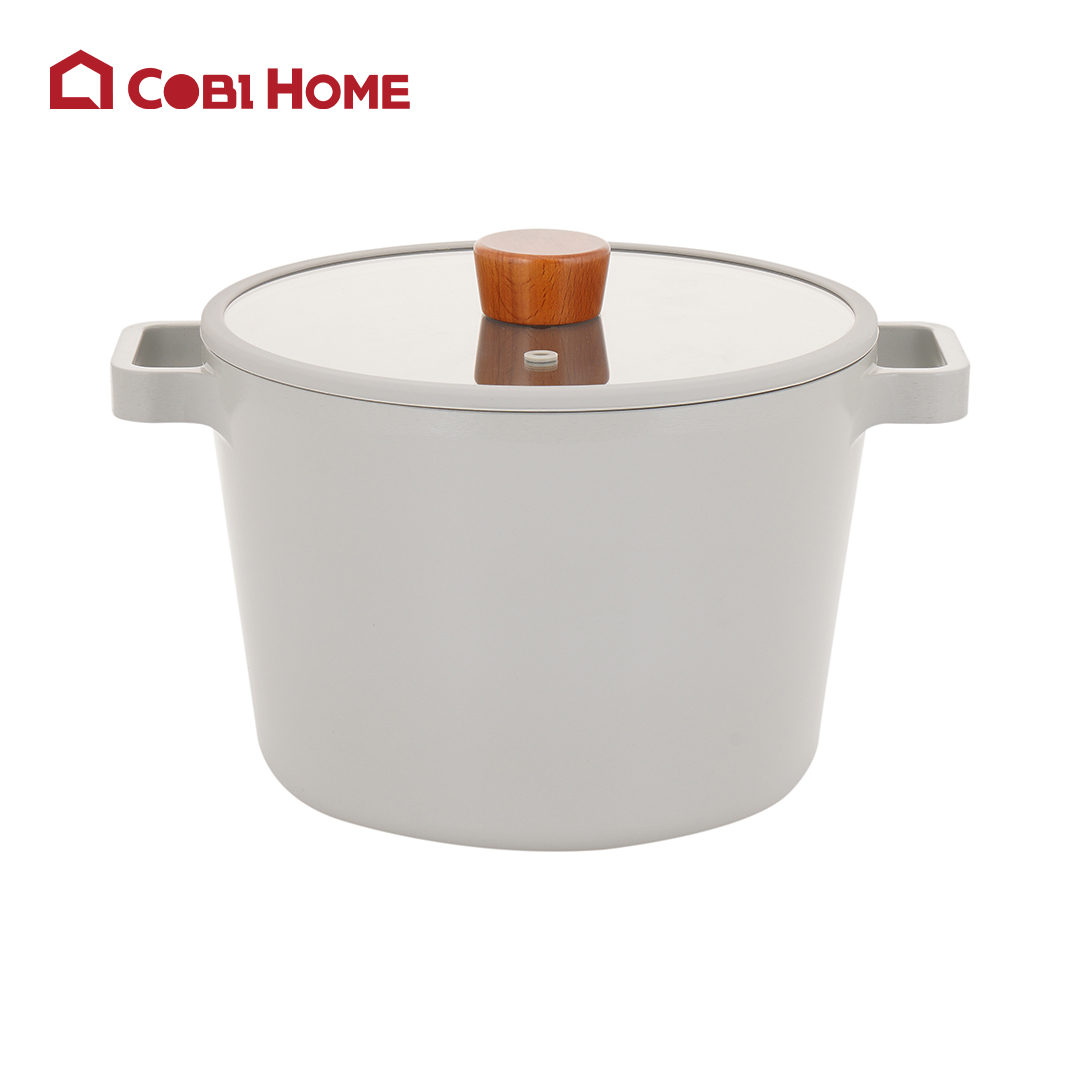 Nồi Hàn Quốc sâu lòng FIKA Reserve 22cm, đáy từ toàn bộ, nắp kính, màu xanh xám_365133