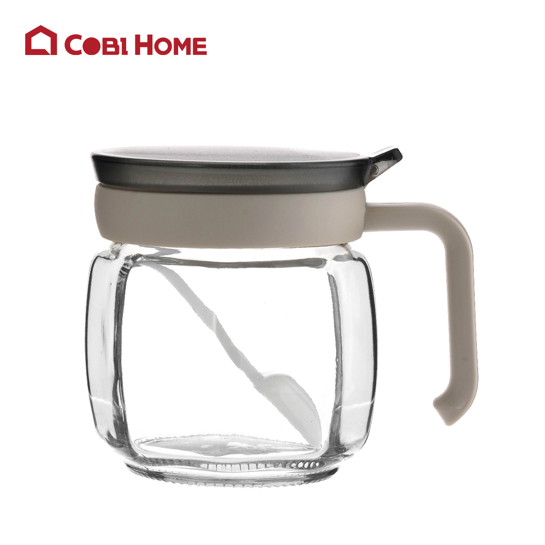 Hũ thủy tinh đựng gia vị có thanh gạt kèm muỗng dung tích 420ml_376064