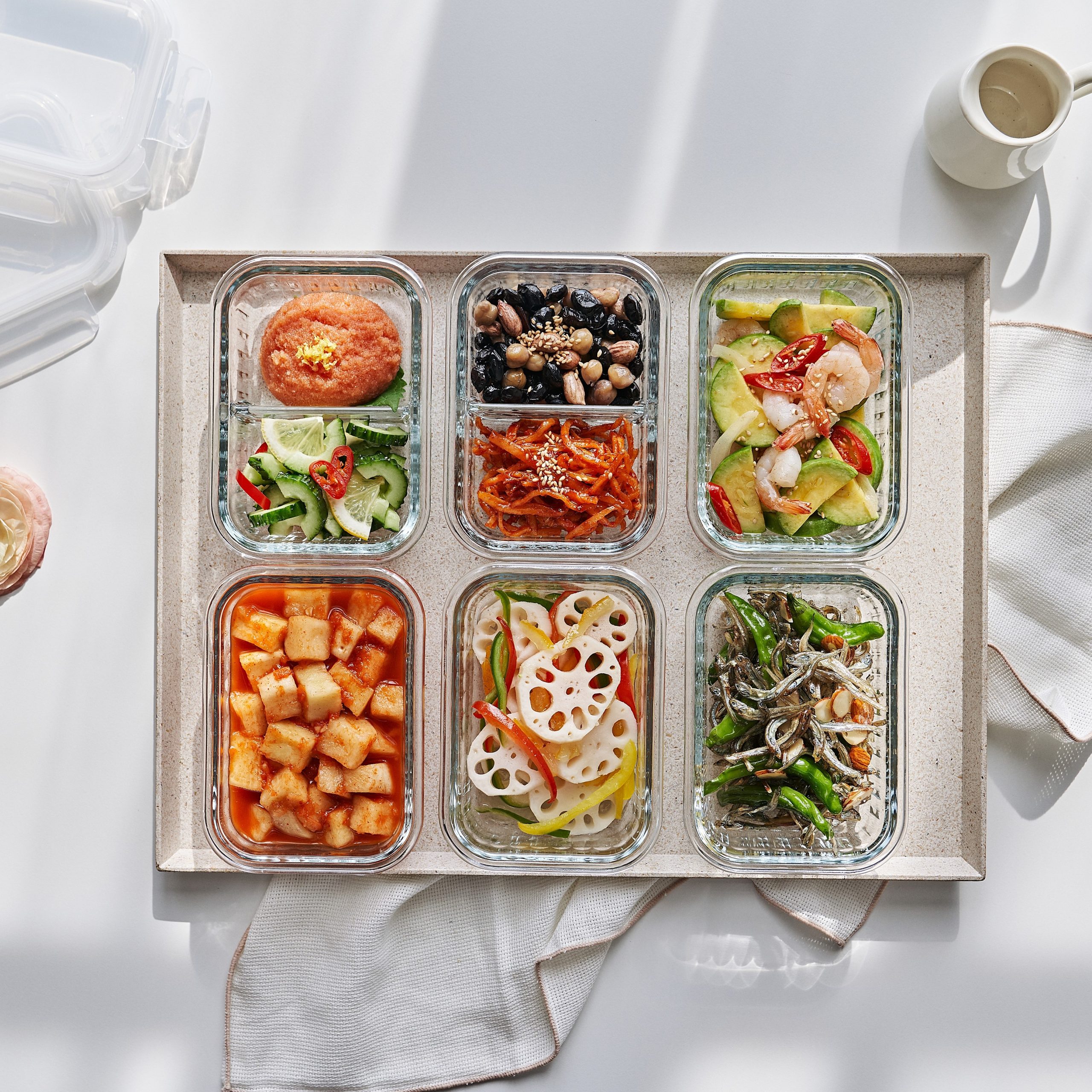 Hộp đựng thực phẩm thủy tinh 2 ngăn Neoflam Wavelock V 400ml_364369