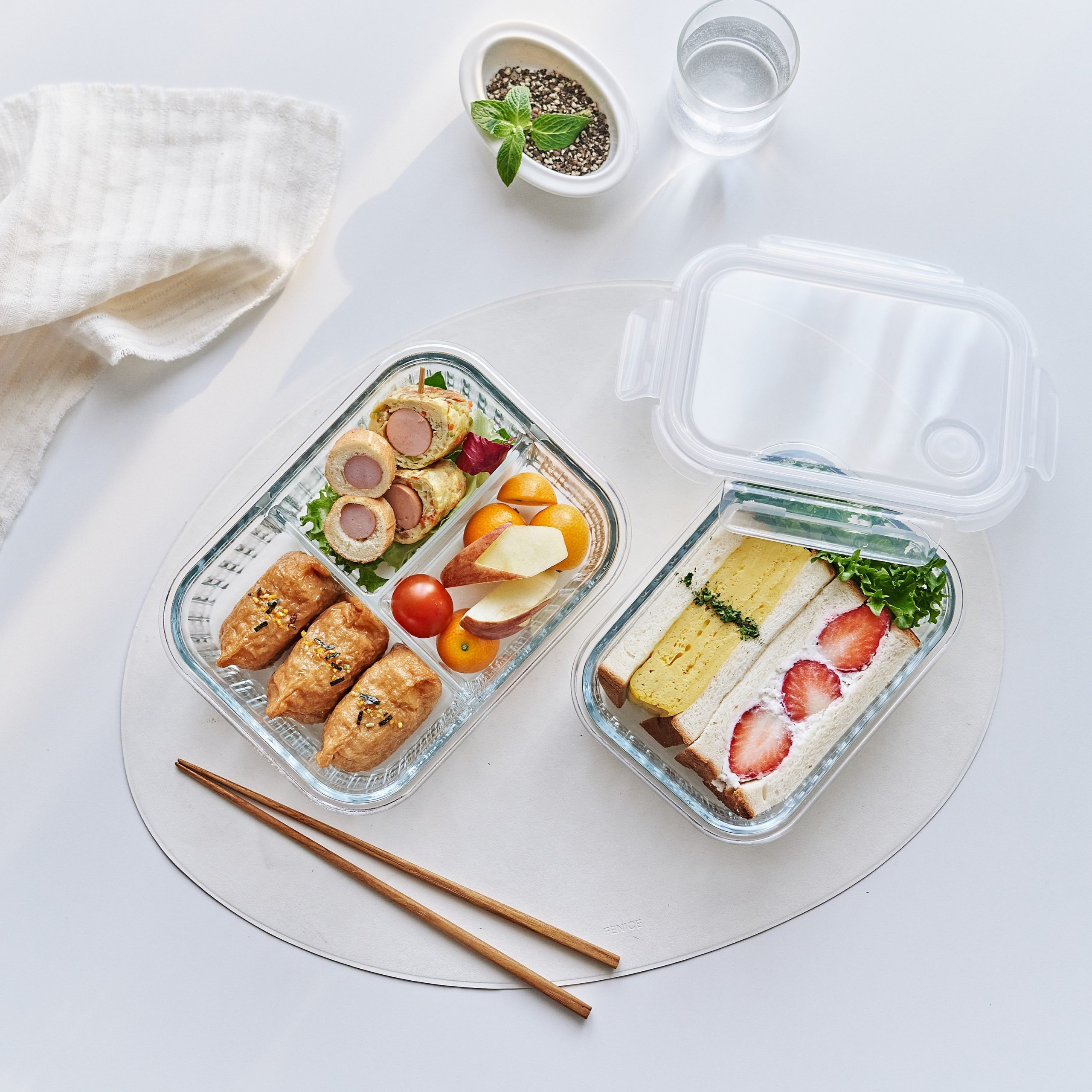 Hộp đựng thực phẩm thủy tinh 2 ngăn Neoflam Wavelock V 400ml_364369