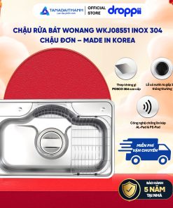 Chậu đơn rửa bát Wonang WKJ08551 một hố inox 304 – Made In Korea
