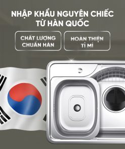 Chậu đơn rửa bát Wonang WKJ08551 một hố inox 304 – Made In Korea