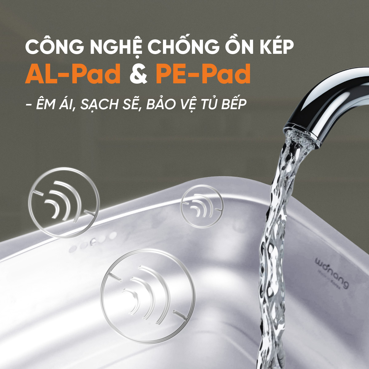 Chậu đơn rửa bát Wonang WKJ08551 một hố inox 304 – Made In Korea