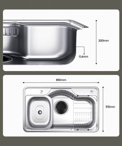 Chậu đơn rửa bát Wonang WKJ08551 một hố inox 304 – Made In Korea