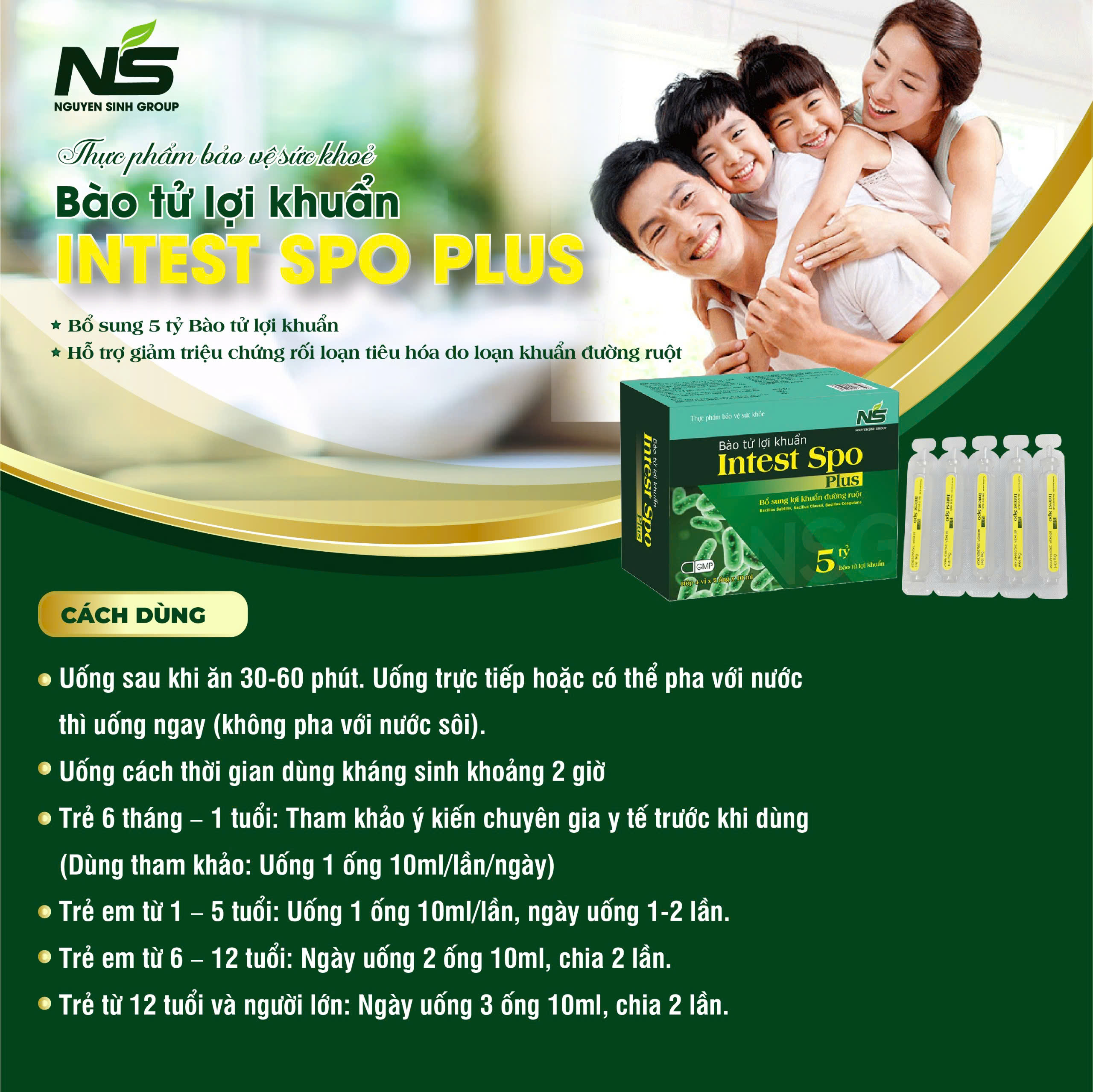 Thực phẩm bảo vệ sức khoẻ Bào tử lợi khuẩn Intest Spo Plus