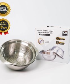 Set rổ – chậu 2 món 27cm inox 304 mã SW-021-2