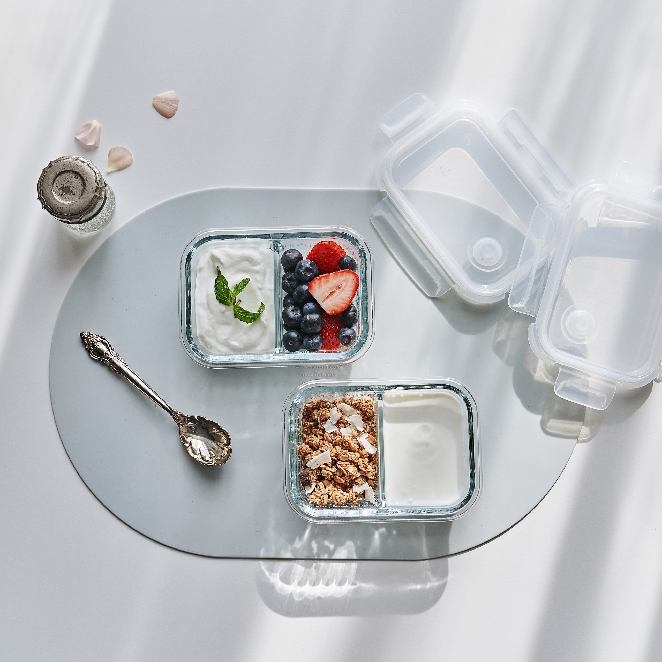 Hộp đựng thực phẩm thủy tinh 2 ngăn Wavelock V 630ML_364370