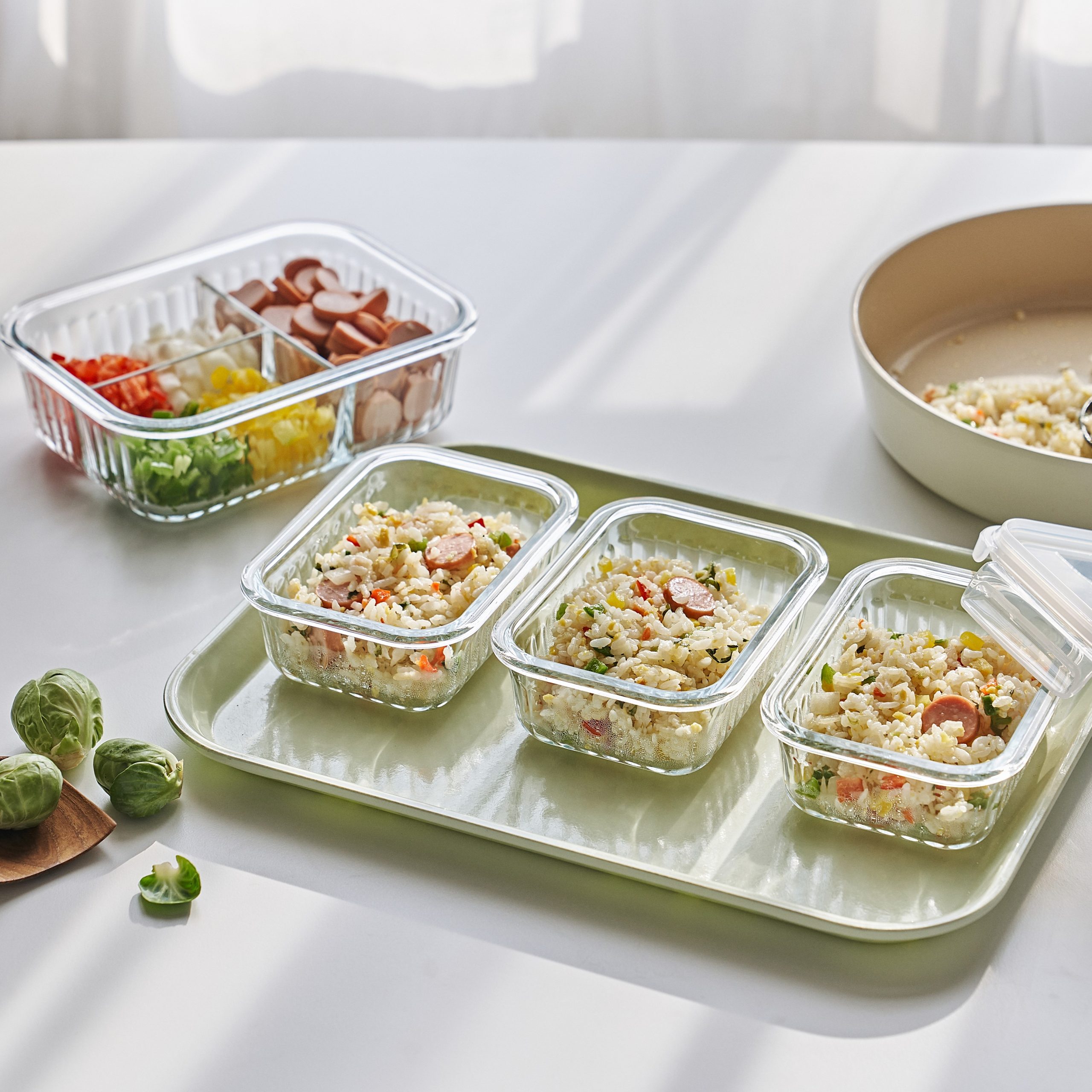 Hộp đựng thực phẩm thủy tinh 2 ngăn Wavelock V 630ML_364370