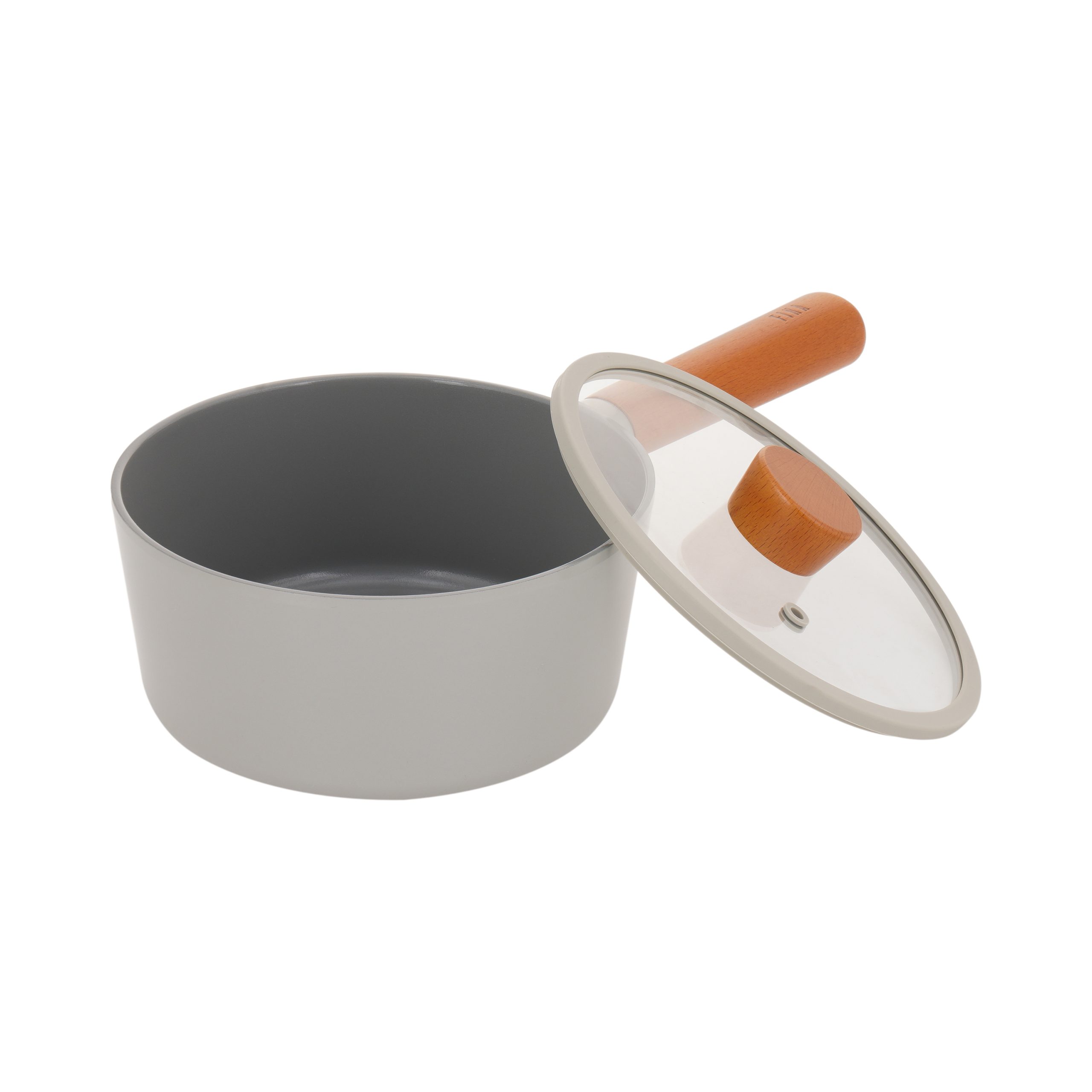 Quánh Hàn Quốc FIKA Object 18cm, đáy từ toàn bộ, nắp kính, màu xanh xám_365131