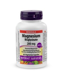 Thực phẩm bảo vệ sức khoẻ WEBBER NATURALS Magnesium Bisglycinate 200mg (Hộp 60 viên)