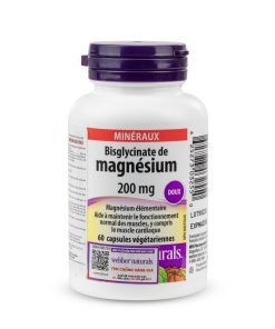 Thực phẩm bảo vệ sức khoẻ WEBBER NATURALS Magnesium Bisglycinate 200mg (Hộp 60 viên)