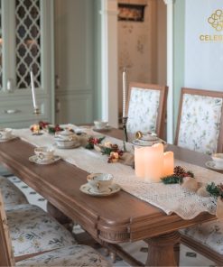 Bàn ăn CELESTINE Lancashirean màu gỗ lộ tom