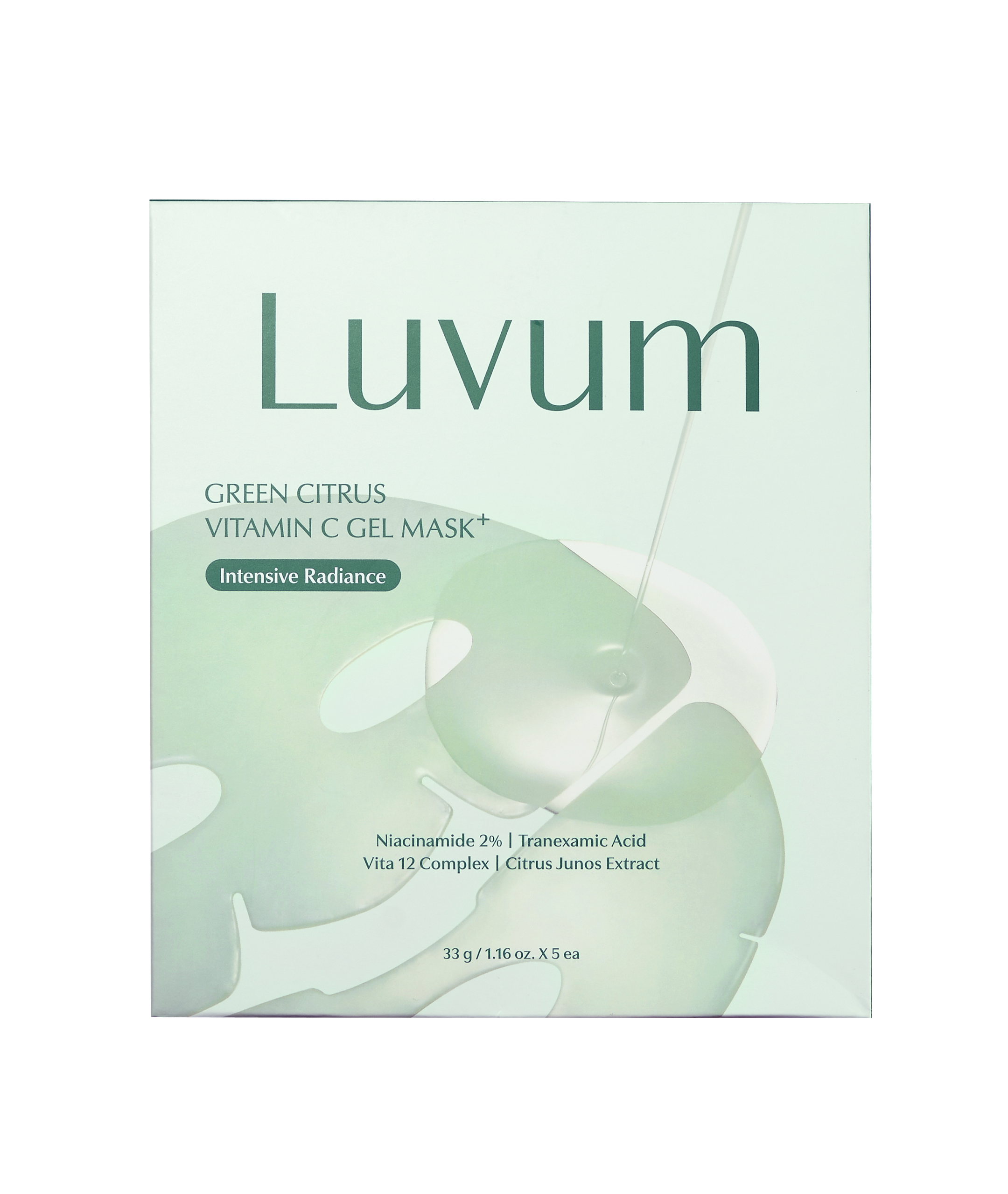 Mặt nạ LUVUM Green Citrus Vitamin C Gel Mask Plus giúp dưỡng sáng đều màu da (hộp 5 miếng x 33g)