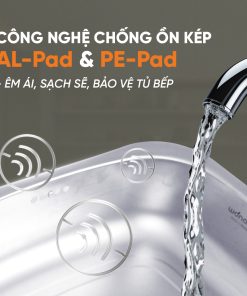 Chậu kép rửa bát Wonang WKJ08551 một hố inox 304 – Made In Korea (kèm chậu phụ)