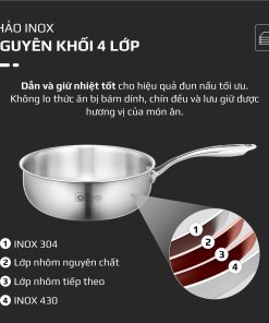 Chảo inox Olivo Steve 2485