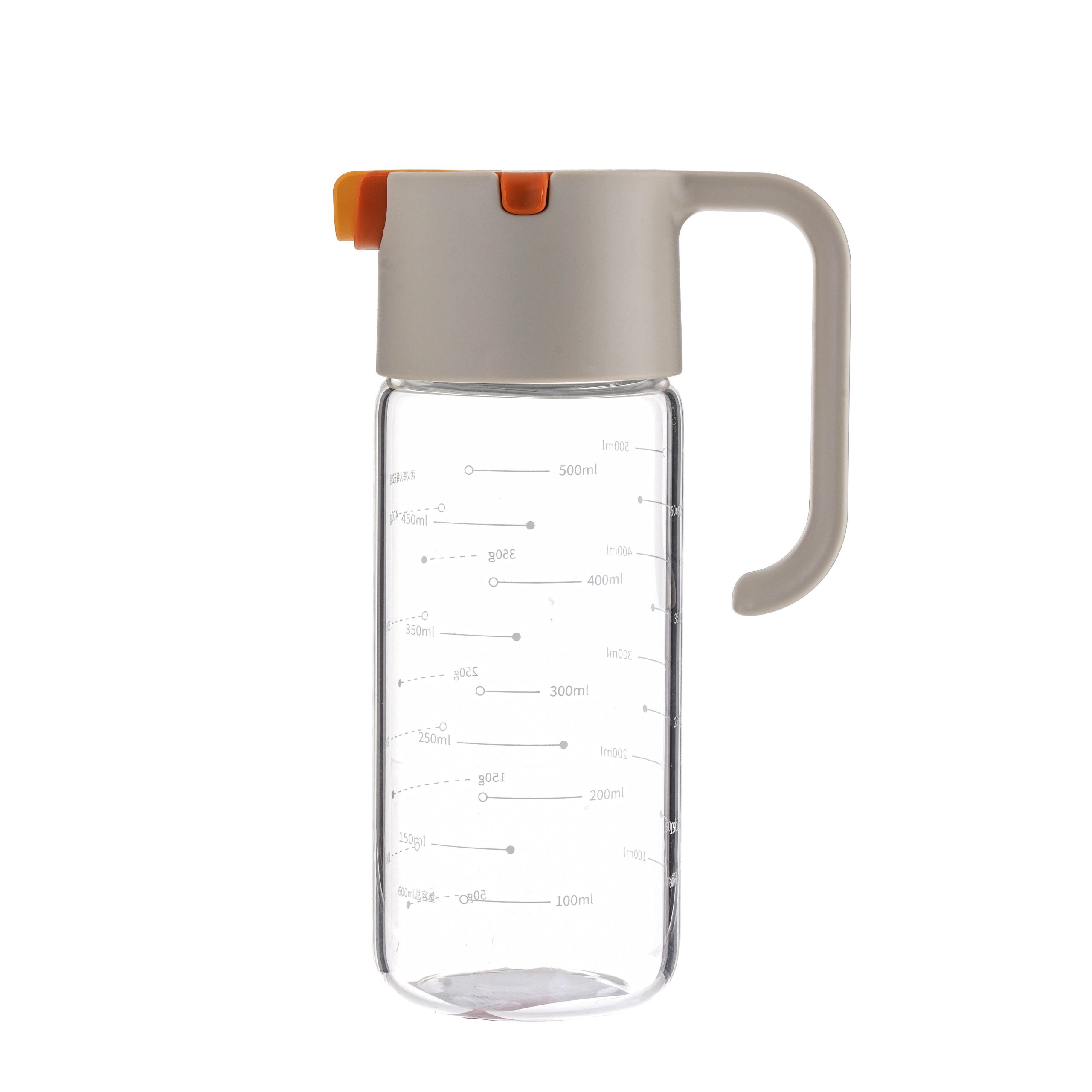 Bình dầu thủy tinh tự mở nắp có tay cầm dung tích 600ml có chia dung tích_376072