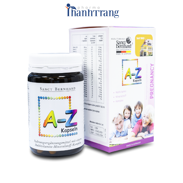 Viên uống A-Z KAPSELN bổ sung 24 vitamin khoáng chất thiết yếu cho cơ thể (hộp 60 viên)