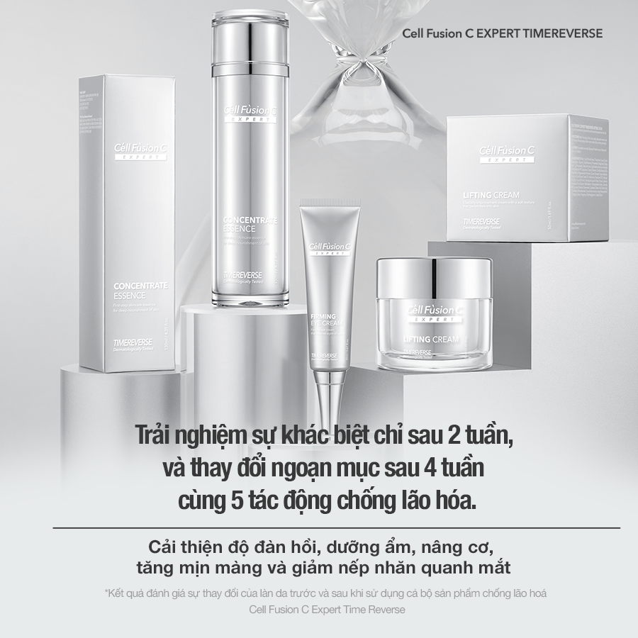 Tinh chất săn chắc da, hỗ trợ ngăn ngừa lão hóa 3in1 130ml – Cell Fusion C Expert Time Reverse Concentrate Essense
