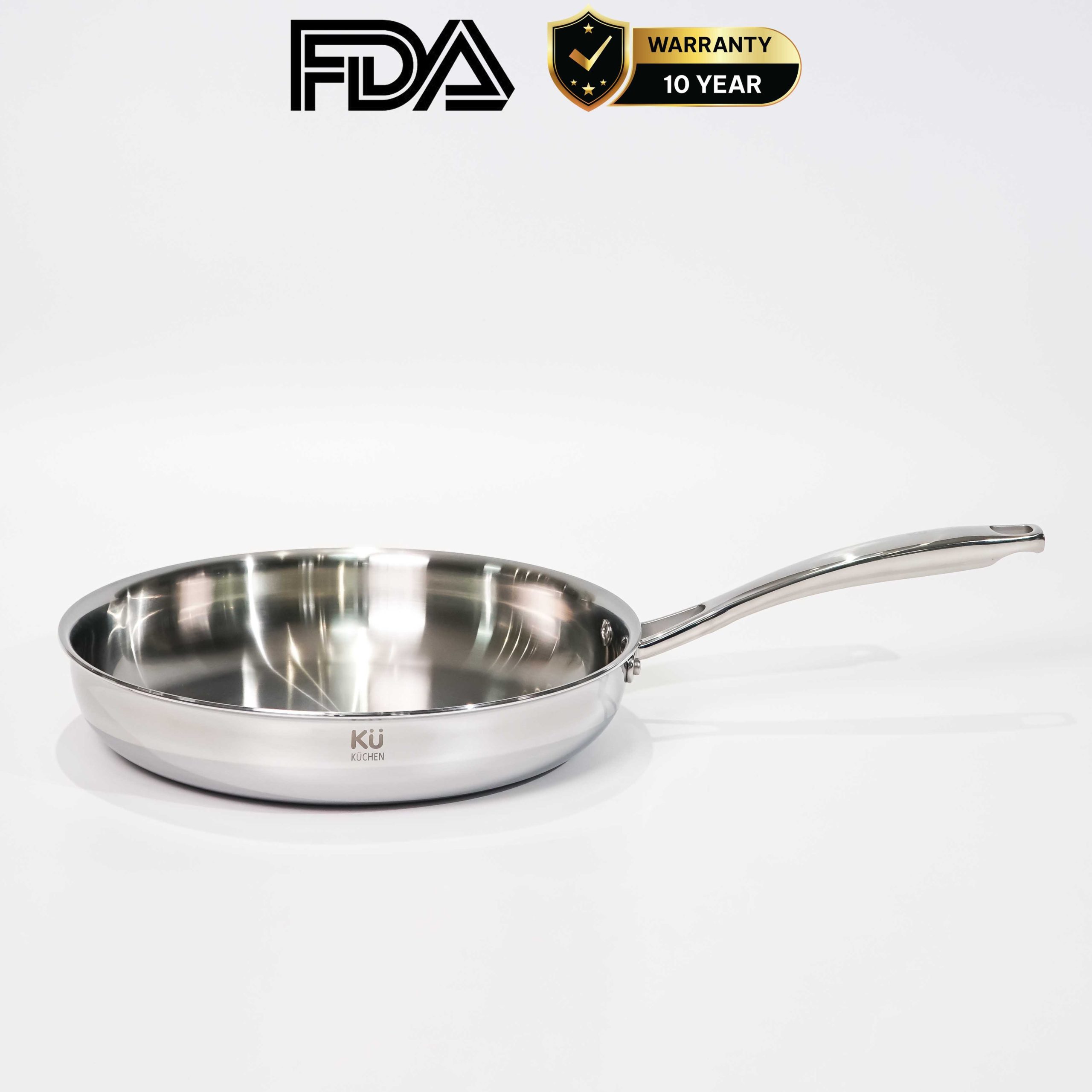 Chảo rán inox 316 28cm cao cấp KUCHEN KU FP281316