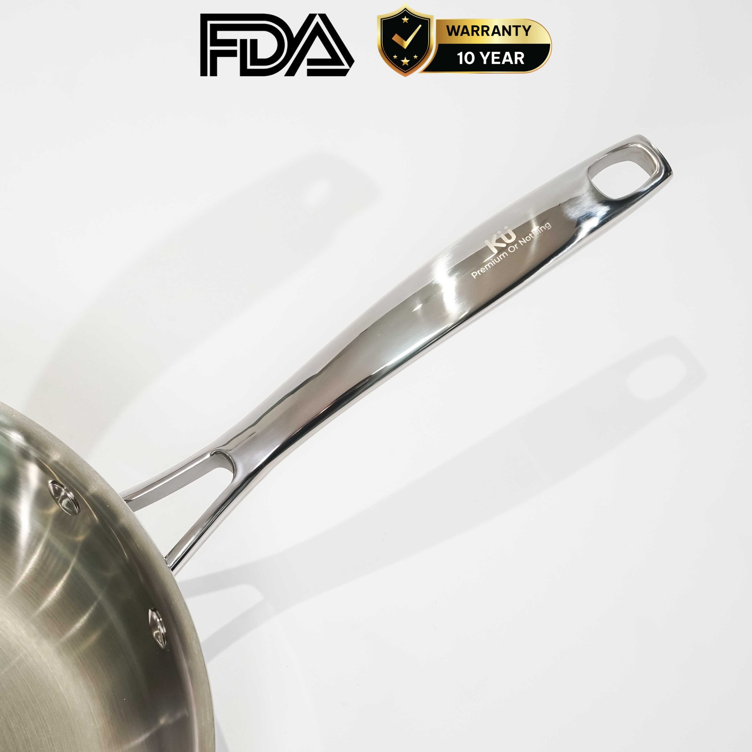 Chảo rán inox 316 28cm cao cấp KUCHEN KU FP281316