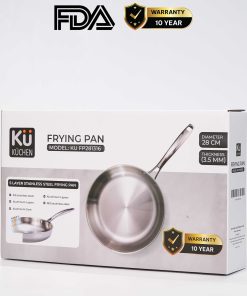 Chảo rán inox 316 28cm cao cấp KUCHEN KU FP281316