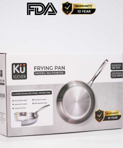 Chảo rán inox 316 28cm cao cấp KUCHEN KU FP281316