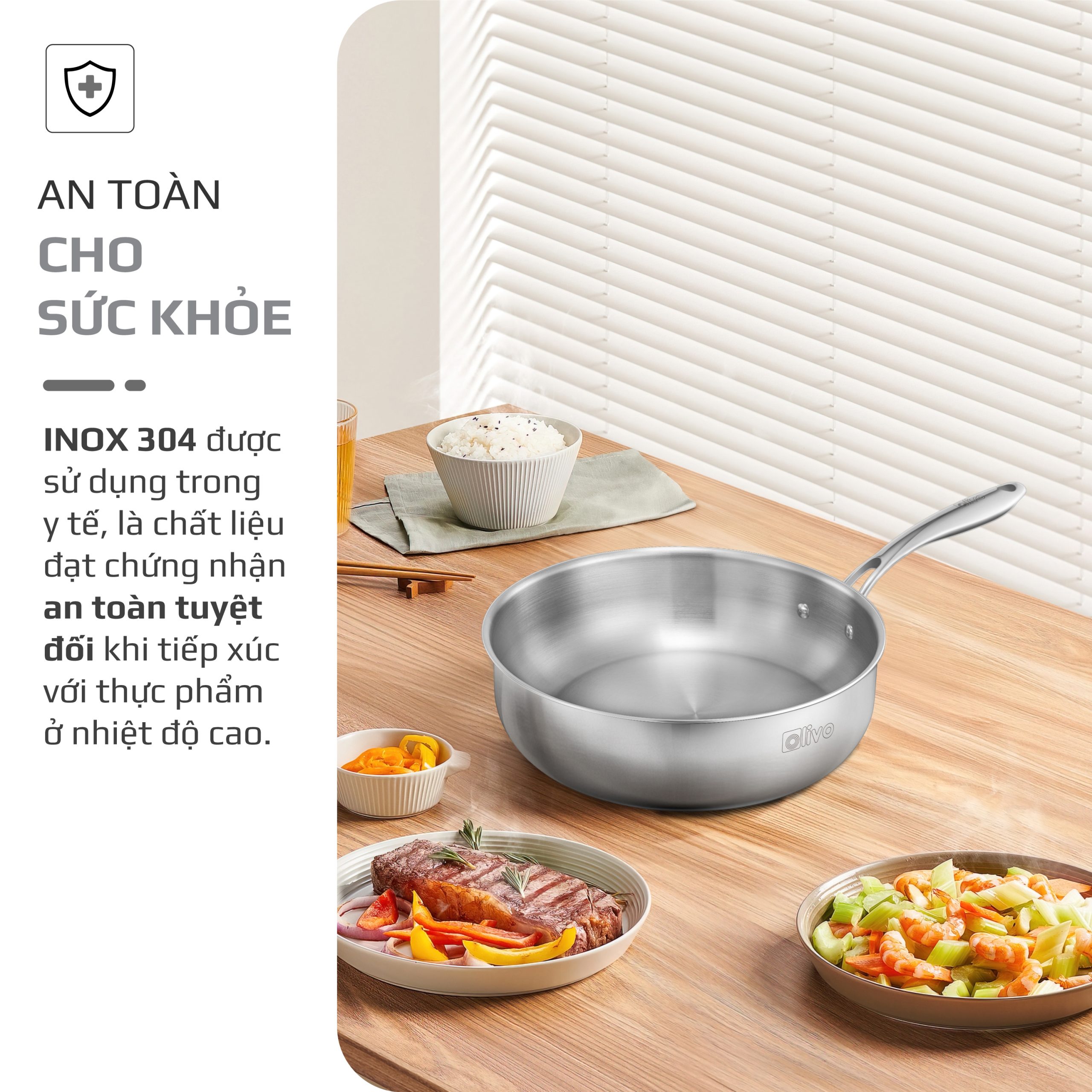 Chảo inox OLIVO 2685