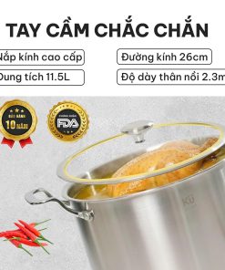 Nồi luộc gà 5 lớp inox 304 26cm