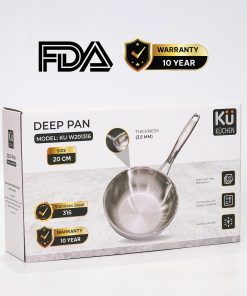 Chảo inox 316 20cm lòng sâu cao cấp KUCHEN KU W201316