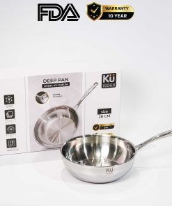 Chảo inox 316 28cm lòng sâu cao cấp KUCHEN KU W281316