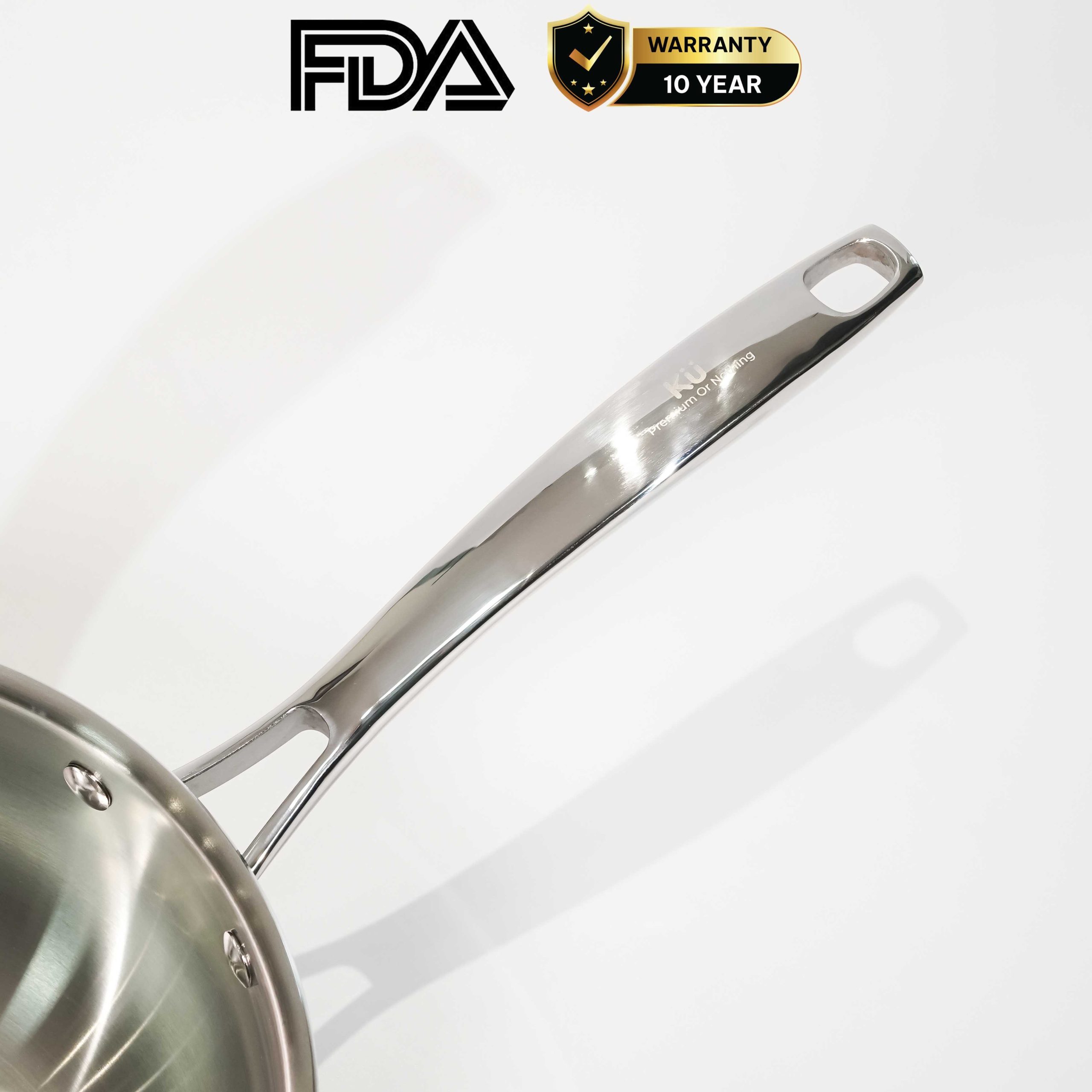 Chảo inox 316 24cm lòng sâu cao cấp KUCHEN KU W241316