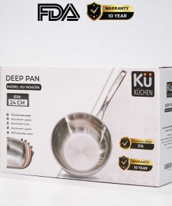 Chảo inox 316 24cm lòng sâu cao cấp KUCHEN KU W241316