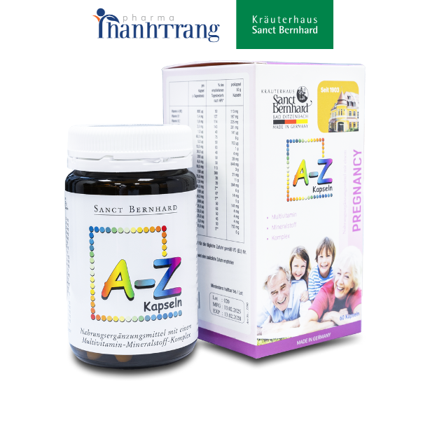 Viên uống A-Z KAPSELN bổ sung 24 vitamin khoáng chất thiết yếu cho cơ thể (hộp 60 viên)