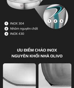 Chảo INOX OLIVO STEVE 2455 PRO