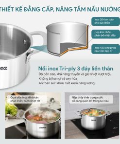 Nồi inox cao cấp Carez CPC871SI20SN kích cỡ 20cm