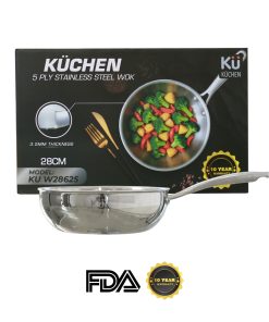 Chảo inox 5 lớp liền khối KU W28625
