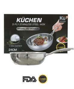 Chảo inox 5 lớp liền khối KU W24625