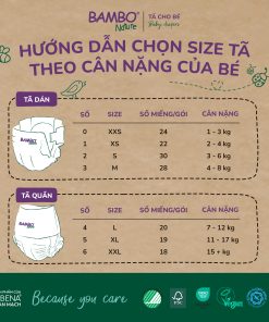 Tã Quần trẻ em số 6- Bambo Nature size 6, Từ 15kg +, 18miếng/gói