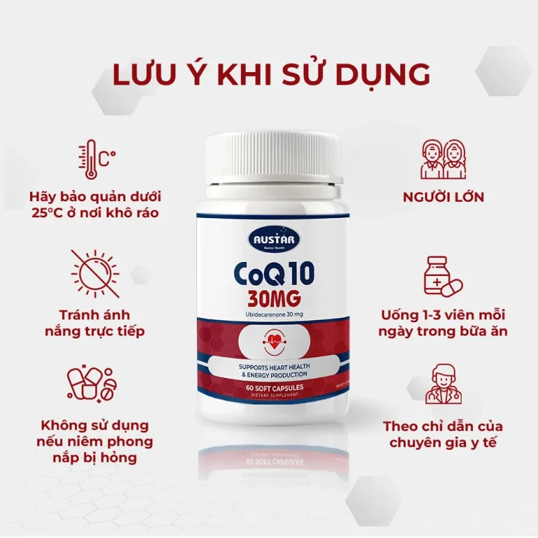 Viên uống Austar CoQ10 30mg – Hỗ Trợ Sức Khỏe Tim Mạch (Hộp 60 viên)