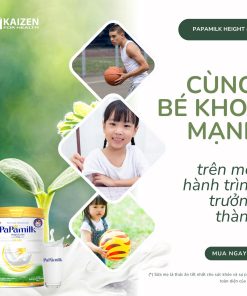 Sữa non tổ yến Papamilk Height & Gain giúp tăng cân tăng chiều cao cho Trẻ từ 1-19 tuổi – Lon 830G